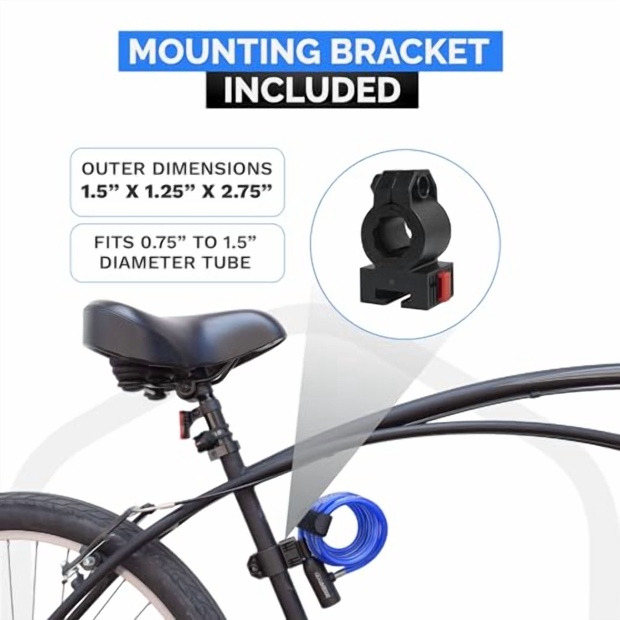 Bike Cable Lock Set, Coiled Security Cable with Key Lock and Mounting Bracket, Compact Anti-Theft Protection for Bikes, Bicycles, Scooters and More 4ft
