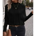 thumbnail image 5 of Female Mock Neck Batwing Sleeve Sweaters Fall Winter Oversized Knit Cute Pullover Sweater Dolman Tops Trendy, 5 of 10