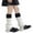 White, variant on Knitted Knee-High Leg Warmers for Women, Cozy Winter Socks with Ribbed Design, Brown and Beige Color Options