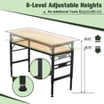 thumbnail image 3 of 60" Rubber Wood Surface, Metal Frame / 6 - Level Height Adjustable Worktable for Multiple Scenes, 3 of 6