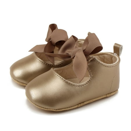 

Little Girls Non-Slip Baby Infant First Walker Shoes Cute Bowknot Decoration