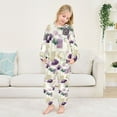 thumbnail image 5 of Fluffy Pajamas Set Fuzzy Winter Warm Pj Sets Pullover Tops and Long Pants Ginkgo Leaves and Petals X-Large, 5 of 8