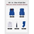 thumbnail image 2 of Trajes formales para niños YuanLu, conjunto de chaleco y pantalones, talla 7, azul, 2 of 8