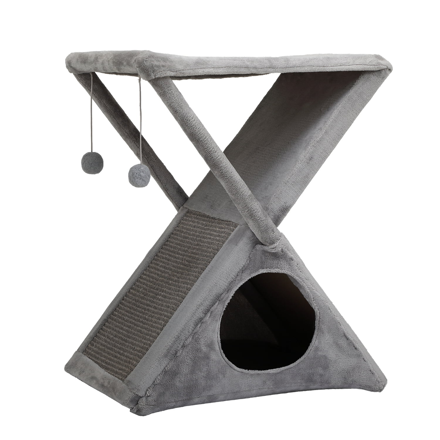 Pefilos Fold and Store Cat Tower Tree Cat Nest Hammock for Kitten Ferret Puppy Rabbit or Small Pet, Gray Pefilos Fold and Store Cat Tower Tree Cat Nest Hammock for Kitten Ferret Puppy Rabbit or Small Pet, Gray