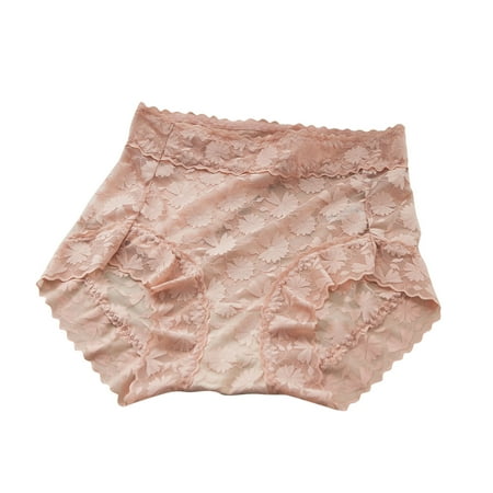 YYDGH Women s Underwear Regular & Plus Size Panties Lace Boyshorts Panty Sexy Soft Panties Pink M