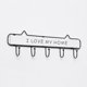 thumbnail image 2 of 1 gancho de pared vintage de madera y hierro con letras "I LOVE MY HOME", colgador de tela para sombreros y llaves (blanco), 2 of 5