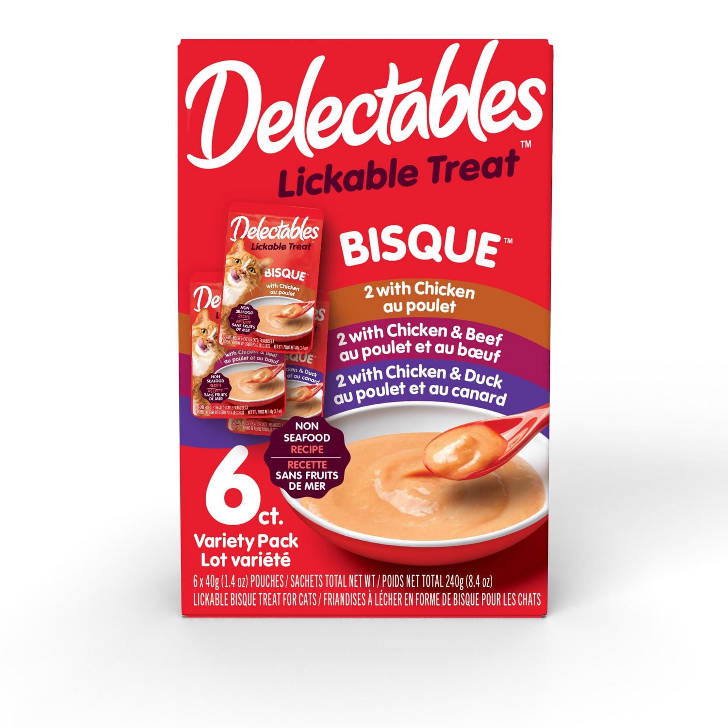 Delectables Non Seafood Bisque Cat Treats Variety 6 Pack