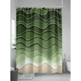 thumbnail image 5 of Fsddascl Green Ocean Waves Shower Curtain Set - Long 72" x 84" Bathtub Curtain with 12 Hooks, Chic Rustic Abstract Ombre Stripes Art Waterproof Fabric Stall Shower Curtains for Bathroom/Bathtub, 5 of 6
