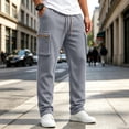 thumbnail image 2 of MXALUOB Cargo Pants for Men Waffle Knit Drawstring Waist Casual Pant Solid Color Workout Running Trousers with Zipper Pockets, 2 of 7
