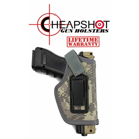 - CheapShot DIGITAL CAMO Ballistic Nylon Cordura IWB Gun Holster Concealed Carry 1911 S&W M&P Shield GLOCK 26 27 29 30 33 42 43 Springfield XD XDS Ruger LC9 Pistols
