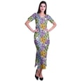 thumbnail image 1 of Moomaya Long Bodycon Maxi Dress For Womens Short&nbsp;Sleeve V neck Printed Jersey T-shirt Dress, 1 of 6