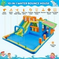 thumbnail image 4 of Yaheetech Water Inflatable Bounce House with Slides, Blower, Blue/Orange, 4 of 7