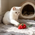 thumbnail image 5 of Strawberry Mouse Cat Plush Toy, Fruit Shaped Interactive Kitten Play Toy with Long Tail for Indoor Cat Entertainment, 5 of 6