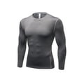 thumbnail image 3 of Innerwin Muscle Tops Long Sleeve Mens Sport T Shirt Gym Baselayer Casual Compression Shirts Gray S, 3 of 4