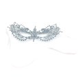 thumbnail image 3 of KAKOWELY Antifaz veneciano de encaje sexy para mujer con diamantes para fiesta de disfraces de cosplay (plateado), 3 of 4