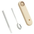 thumbnail image 2 of Juego de Cuchara y Palillos Sincero Estuche de Viaje Acero Inoxidable Color Crema, 2 of 10