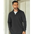thumbnail image 4 of COOFANDY Men's Quarter Zip Up Pullover Lightweight Mock Neck Sweatshirt Casual Long Sleeve Polo Shirt, 4 of 9