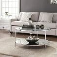 thumbnail image 5 of 26" Chrome Glass And Iron Round Mirrored End Table With Shelf, 5 of 6