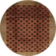 thumbnail image 1 of Ahgly Company Machine Washable Indoor Round Contemporary Saffron Red Area Rugs, 5' Round, 1 of 7