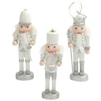 HOMEMAXS 3 Pcs Silver Nutcracker Christmas Decor Pendant Xmas Fireplace Decorations