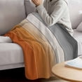 thumbnail image 3 of Burnt Orange Gray Ombre Blanket Soft Cozy Warm Throw Blanket for Couch, Plush Fuzzy Flannel Fleece Blankets for Sofa, Vintage Farmhouse Wooden Bed Blankets Lightweight Gifts for Women, 50"x60", 3 of 9