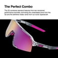 thumbnail image 2 of 100% Lightweight Unisex Sport Sunglasses, Soft Tact Neon Orange - Hiper Red Multilayer Mirror Lens, 2 of 7