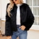 thumbnail image 5 of Chaqueta larga y cálida para mujer, de invierno, con cuello en V liso, 5 of 8