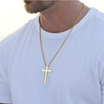 thumbnail image 2 of Collier Croix pour Hommes, Argent Noir Or, 2 of 7