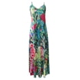 thumbnail image 2 of OYYN Women's A-Line Floral V-Neck Spaghetti Straps Sleeveless Maxi Dress, 2 of 3