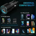 thumbnail image 7 of PD30W+QC18W Car Charger with 2 Pack 6FT USB C Cables, Cigarette Lighter USB Car Charger Fast Charging, Type C Cable Cord USB C to C Cable, Car Phone Charger Adapter for iPhone, SamSung, Black+Pink, 7 of 7