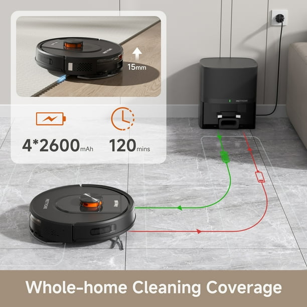 PrettyCare Robot Vacuum and Mop Combo with 9000pa,85 Days Self