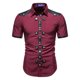 thumbnail image 1 of Camisas góticas de manga corta para hombre, camiseta informal con botones de corte ajustado Punk para fiesta, camiseta superior LingWen 8390614601901, 1 of 1