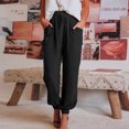 thumbnail image 1 of Pantalones holgados para mujer Pantalones de salón con cordón Color sólido Estilo casual Traje diario FLhrweasw Nuevo, 1 of 9
