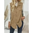 thumbnail image 3 of jinghuiyue Womens Corduroy Vests Button Down Sleeveless Collared Casual Dressy Office Outerwear Waistcoat M, 3 of 5