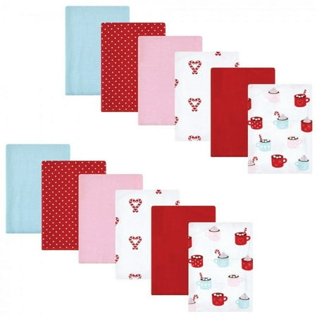 UPC: 0660168146752 | Hudson Baby Infant Girl Cotton Flannel Burp Cloths Bundle Hot Cocoa One Size