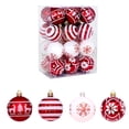 thumbnail image 2 of Juego de 24 esferas de 6 cm para árbol de Navidad, bolas plateadas de colores rojo y blanco, adornos colgantes para árbol de Navidad, decoración para fiestas de Año Nuevo, 2 of 4
