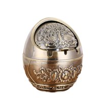Cigar Ashtray Decorative Windproof Ashtray with Lid Vintage Peacock Cigarettes Metal Ashtray Smoking Accessories