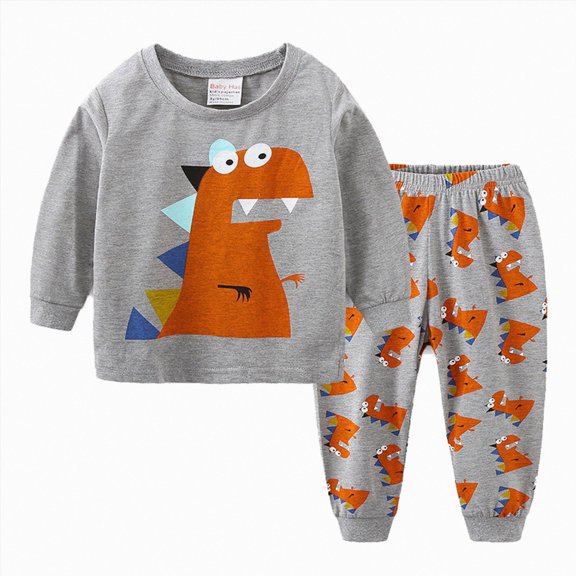 Gerichy Little Boys Pajamas 2 Pieces Long Set Cotton Sleepwear Kids Dinosaur Pjs Toddler Winter Clothes 12M-6T