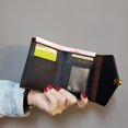 thumbnail image 3 of Sonducket Elegante cartera triple para mujer, monedas y artículos pequeños, carteras para mujer, bolso pequeño, fácil de guardar Bolsas de mensajero y de hombro negro, 3 of 6