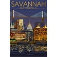 thumbnail image 2 of Art.com Savannah, Georgia at Night Stretched Canvas Print Wall Art by Lantern Press, 12" x 18", 2 of 4