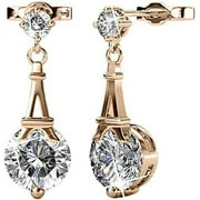 Cate & Chloe Isla 18k Rose Gold Plated Eiffel Tower Jewelry Set with Swarovski Crystals for Women