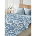 thumbnail image 5 of Blue Coral Coastal Flat Sheets Only King Size, Soft Breathable Bed Top Sheets for Mattress, Ocean Nautical Seaside Beach Luxury Bedding Flat Sheets for Home Hotel Bedroom Bed Protection, 5 of 9