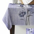 thumbnail image 3 of Purple Floral Tablecloth Rectangle Table Cloth 52x70 , Waterproof Tablecloth Outdoor Table Cloth, Vintage Botanical Gradient Pastel Painting Washable Table Cover for Kitchen Dining Party, 3 of 8