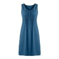 thumbnail image 6 of gakvbuo Summer Tank Dress For Women Mini Dress Sundress Womens Solid Color Round Neck Sleeveless Loose Mid Calf Nightgown, 6 of 8