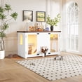 thumbnail image 6 of JXXRZ Cat Litter Box Enclosure Cabinet, Hidden Cat House Furniture with Stairs, LED Light & Scratching Post, 47.25 in, White, 6 of 10