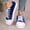 Blue, variant on Women's Fashion Sneakers - Lightweight Lace-Up Shoes with Sparkling Sequin Detail for Casual Wear