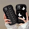 thumbnail image 2 of Compatible Con iPhone 14 13 12 11 Pro Max X XR Xs 8 7 6 6s Plus SE 2020 Funda Protectora Suave De TPU Con Marco De Letra De Mariposa Blanca, 2 of 3