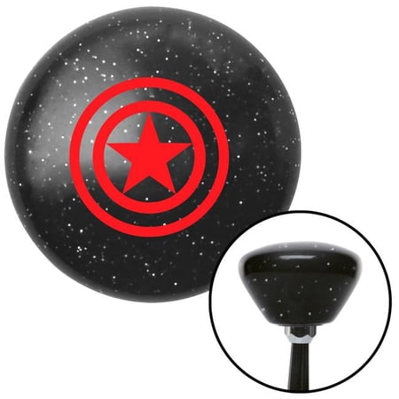 American Shifter Red Outlined Star Black Retro Metal Flake Shift Knob with M16 x 1.5 Insert Shifter Brody