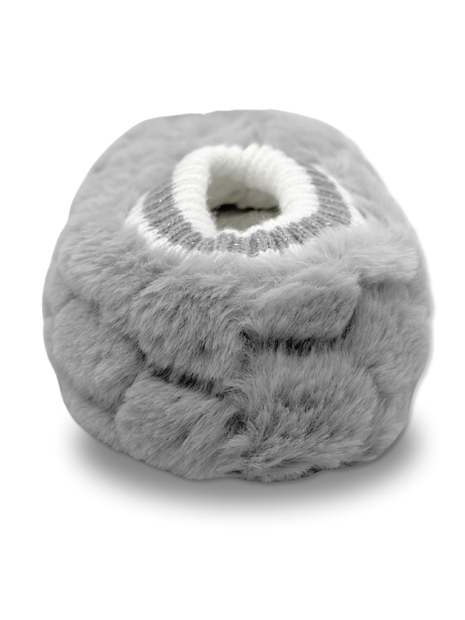 Fuzzy Babba Women's Textured Faux Fur Knit Cuff Slipper Socks, 1-Pack, Shoe Sizes 7-9.5