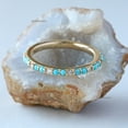 thumbnail image 4 of Arizona Turquoise and Diamond amd Full Eternity Ring, Round Cut Dalicate Handmade Jewelry, Wedding Ring, Diamond Dainty Anniversary Gift Jewelry, Engagement Ring., 4 of 5